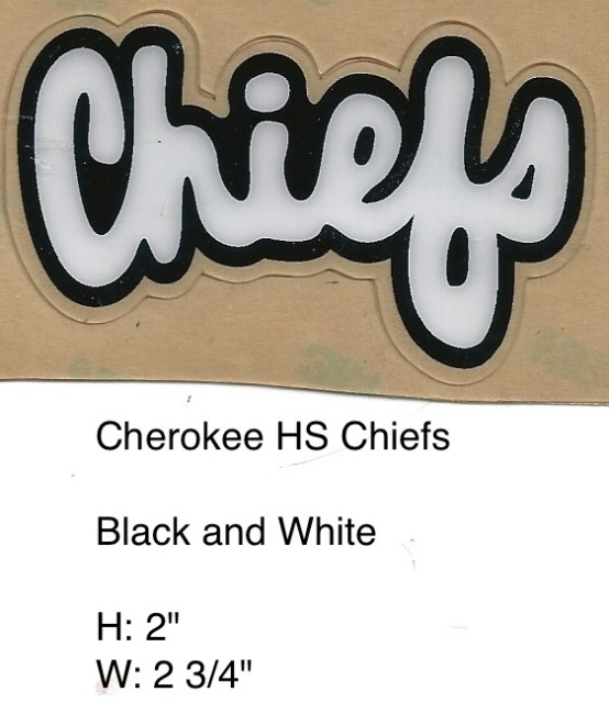 Cherokee Chiefs HS (NJ) Chiefs in white outlined in black